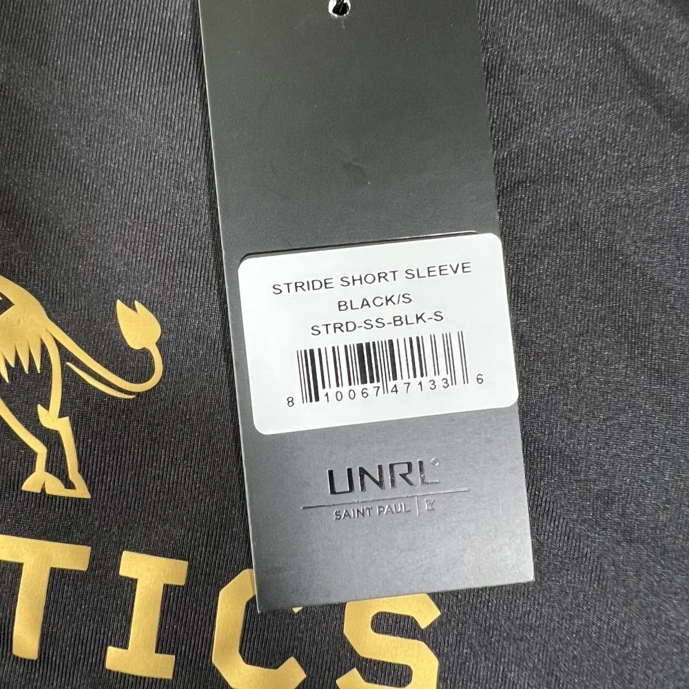 UNRL Shirt Mens Small Black Stride‎ Performance Stretch Gym Workout Crossfit NWT